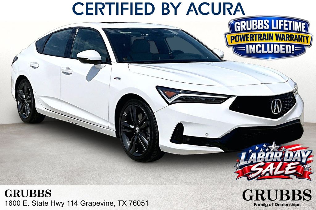 Platinum White Pearl 2024 Acura Integra Sedan Front-Wheel Drive Continuously Variable Transmission