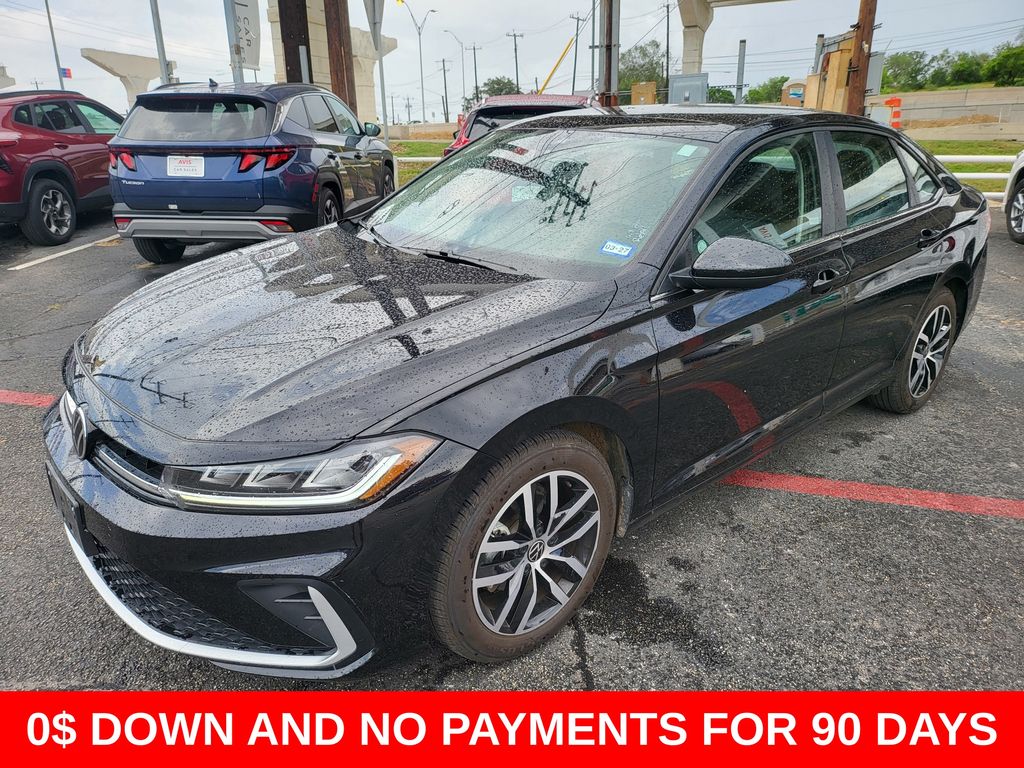 Black Metallic 2025 Volkswagen Jetta SE FWD Sedan Front-Wheel Drive 8-Speed Automatic