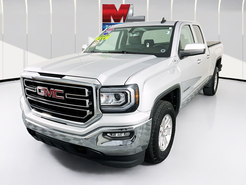 Quicksilver Metallic 2018 GMC Sierra 1500 SLE Double Cab 4WD Pickup Truck Four-Wheel Drive 6-Speed Automatic Overdrive