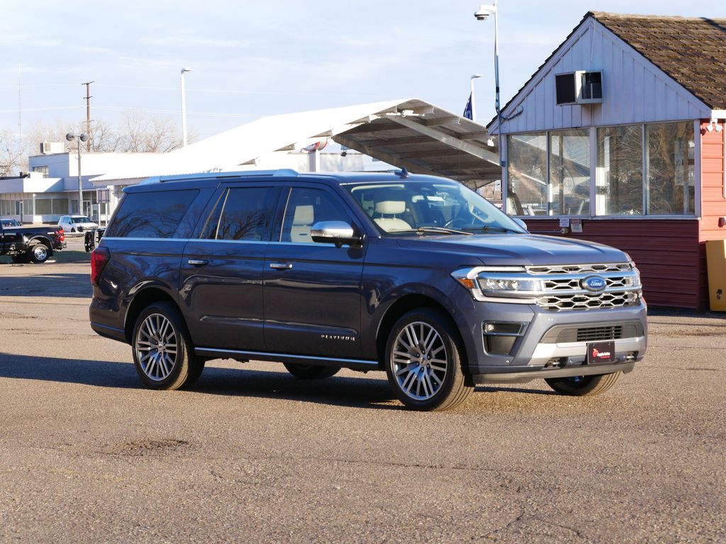 Infinite Blue Metallic Tinted Clearcoat 2023 Ford Expedition MAX Platinum 4WD SUV / Crossover Four-Wheel Drive Automatic