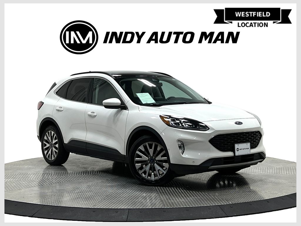 Star White Metallic Tri-Coat 2021 Ford Escape Hybrid Titanium AWD SUV / Crossover All-Wheel Drive Continuously Variable Transmission