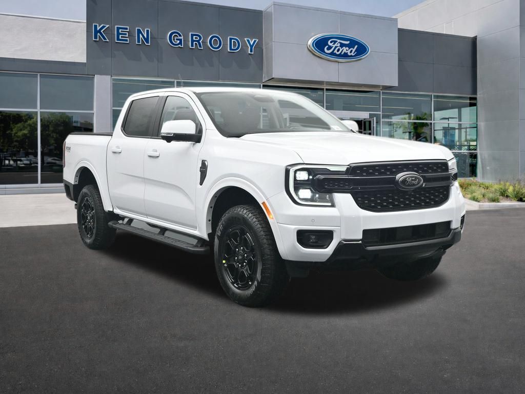 Oxford White 2025 Ford Ranger Lariat SuperCrew 4WD Pickup Truck Four-Wheel Drive Automatic