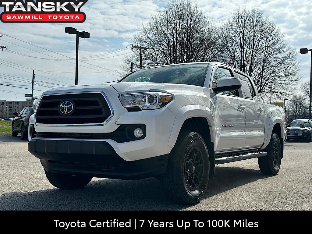 Super White 2020 Toyota Tacoma SR5 V6 Double Cab 4WD Pickup Truck Four-Wheel Drive 6-Speed Automatic