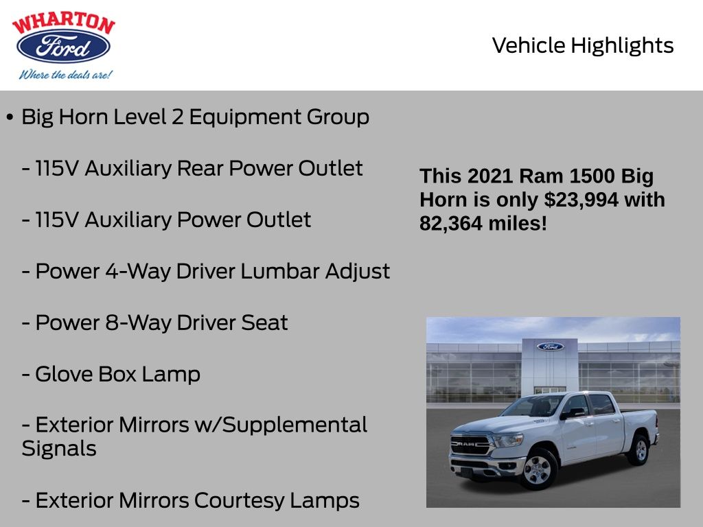 2021 Ram 1500 Big Horn/Lone Star White at Autostrade