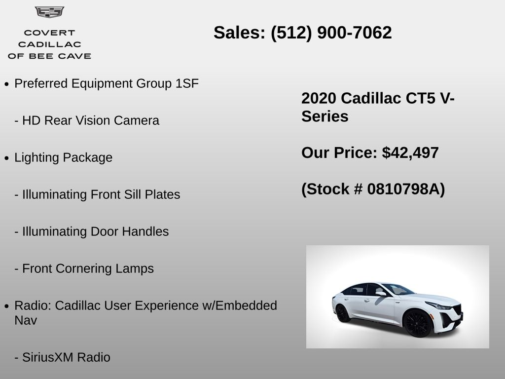 Used Car 2020 Cadillac Ct5  V-series For Sale Under $50,000 In Austin, Texas