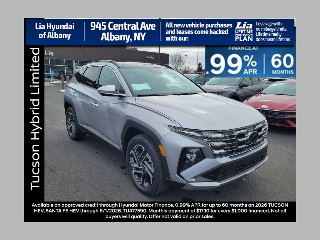 Shimmering Silver 2026 Hyundai Tucson Hybrid Limited AWD SUV / Crossover All-Wheel Drive 6-Speed Automatic