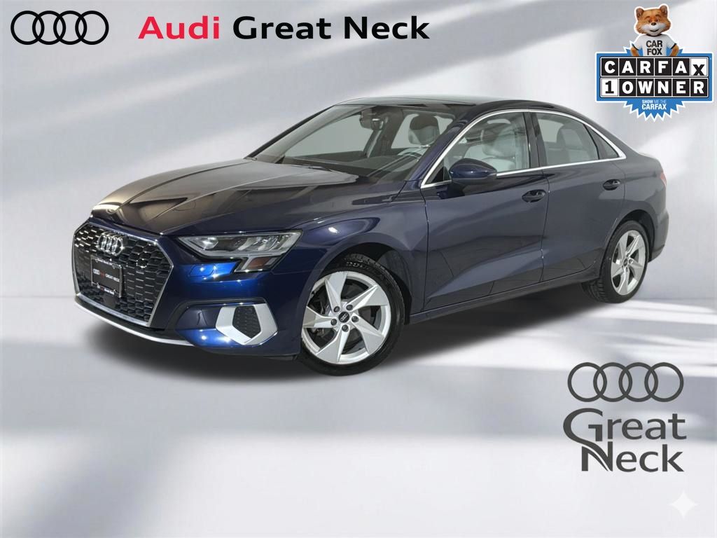 Blue Metallic 2022 Audi A3 40 TFSI quattro Premium AWD Sedan All-Wheel Drive 7-Speed Automatic