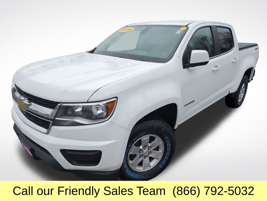 Summit White 2016 Chevrolet Colorado Work Truck Crew Cab 4WD Pickup Truck Four-Wheel Drive 6-Speed Automatic