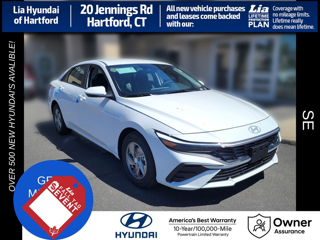 Serenity White 2026 Hyundai Elantra Sedan Front-Wheel Drive Continuously Variable Transmission