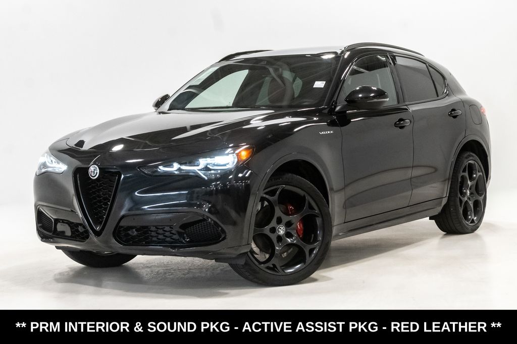 Vulcano Black Metallic 2024 Alfa Romeo Stelvio Veloce AWD SUV / Crossover All-Wheel Drive 8-Speed Automatic