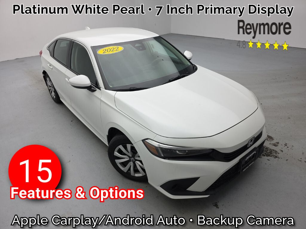 White 2022 Honda Civic Sedan Front-Wheel Drive Continuously Variable Transmission