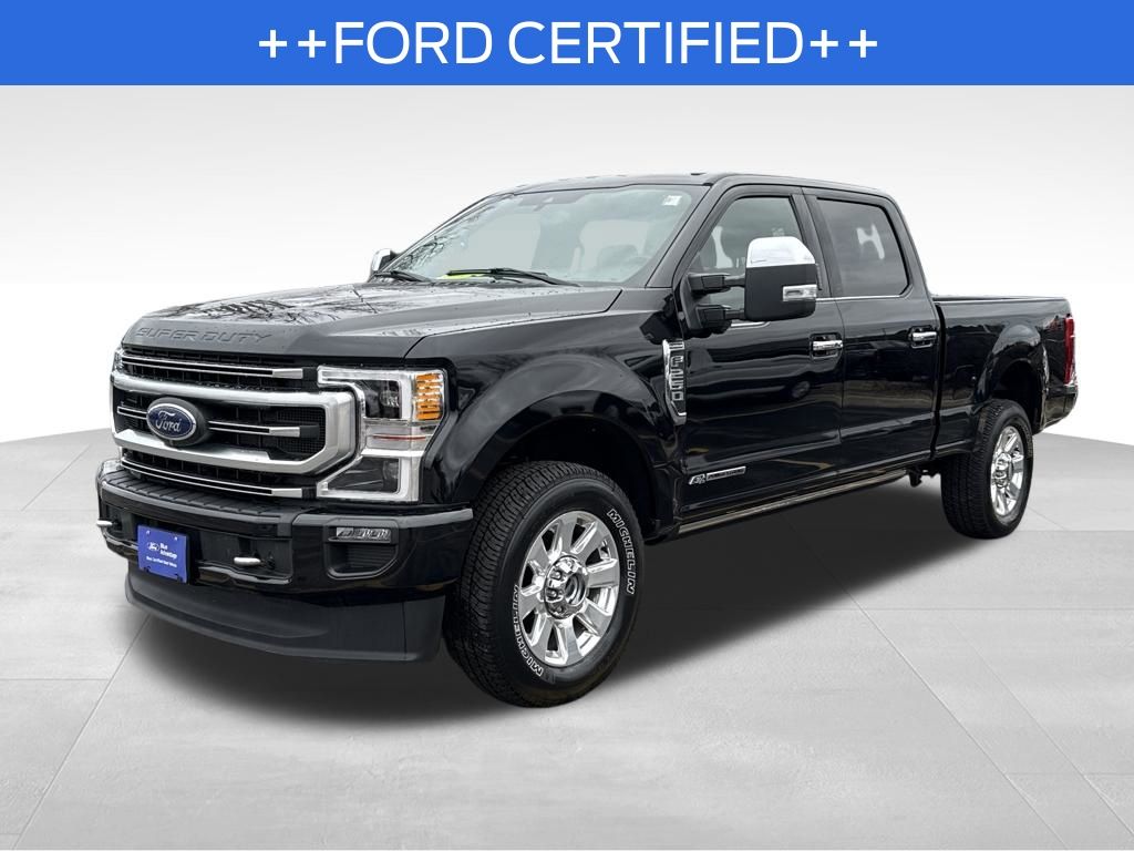 Agate Black Metallic 2022 Ford F-250 Super Duty Platinum Crew Cab 4WD Pickup Truck Four-Wheel Drive Automatic