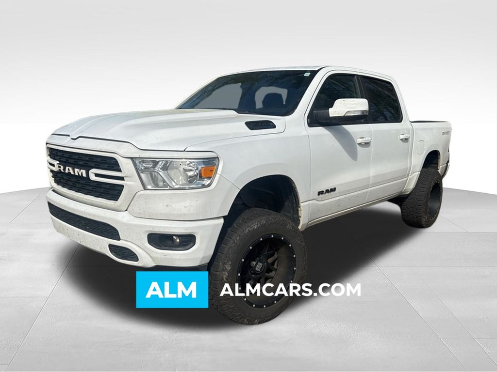 Bright White Clearcoat 2022 RAM 1500 Big Horn Crew Cab 4WD Pickup Truck Four-Wheel Drive 8-Speed Automatic