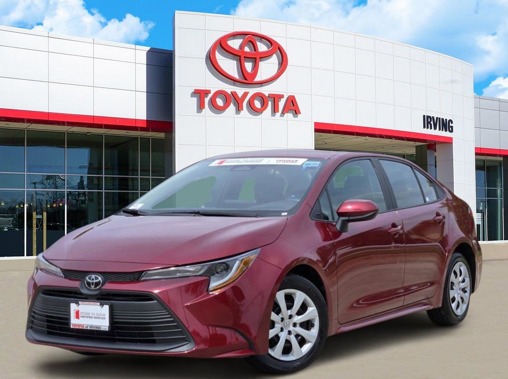 Red (Ruby Flare Pearl) 2024 Toyota Corolla LE FWD Sedan Front-Wheel Drive Continuously Variable Transmission
