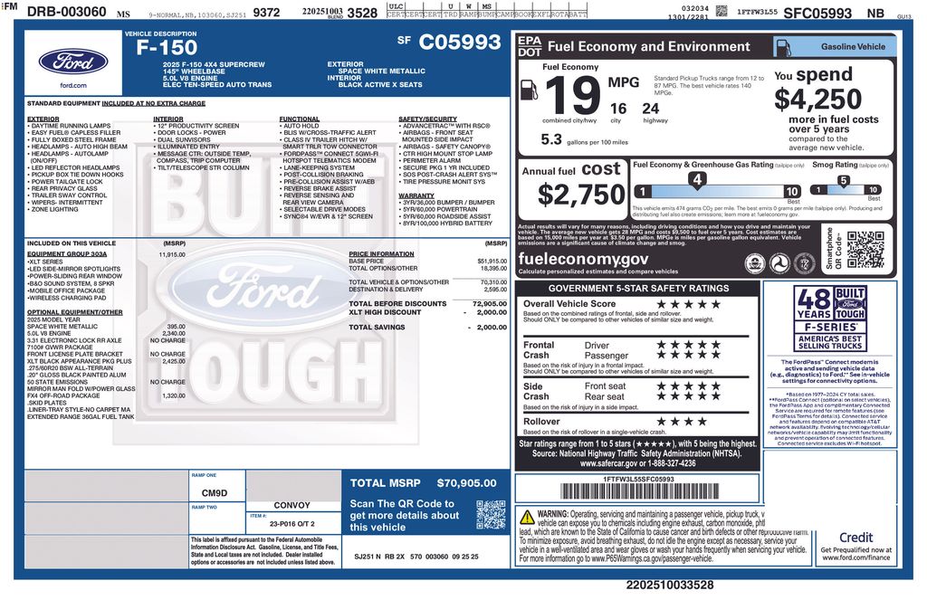 Used 2025 White Ford XLT image 4