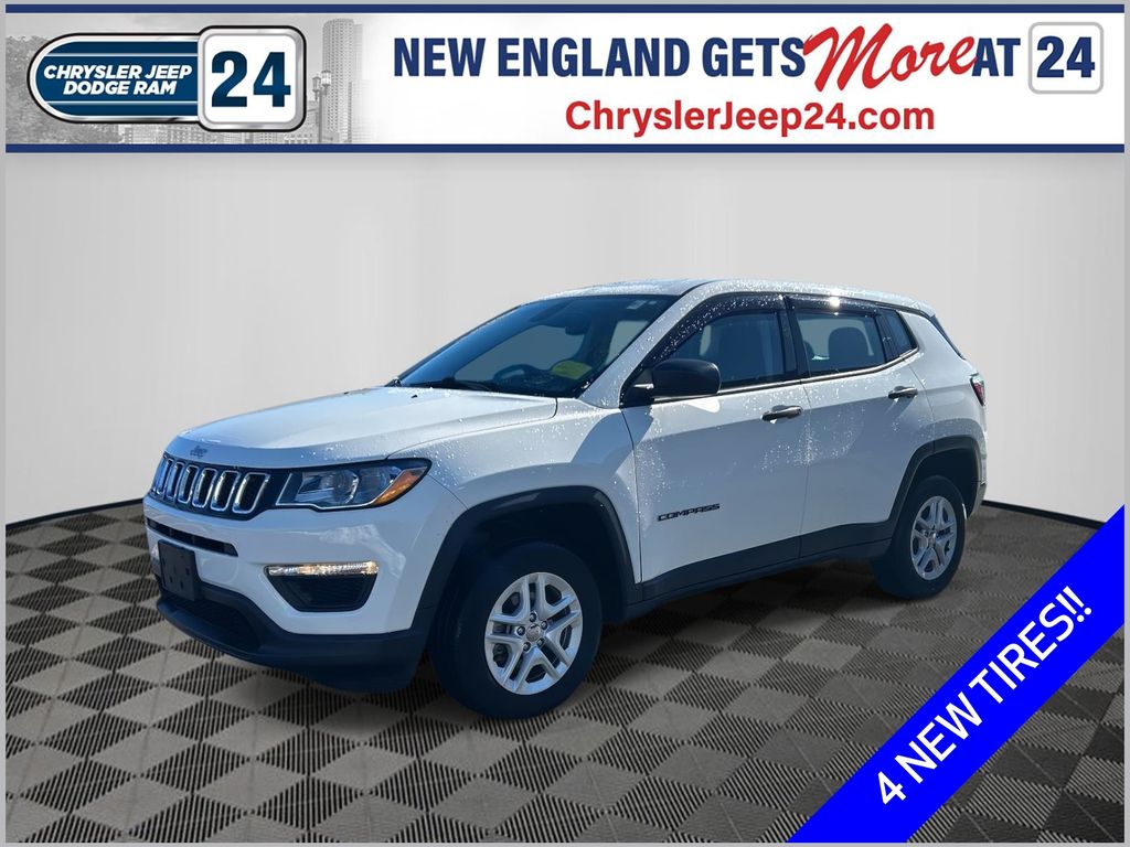 White Clearcoat 2020 Jeep Compass Sport 4WD SUV / Crossover Four-Wheel Drive 9-Speed Automatic