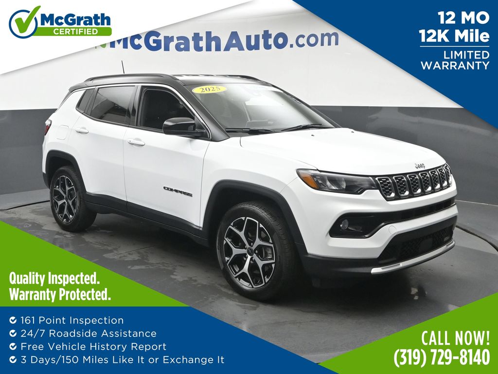 Bright White Clearcoat 2025 Jeep Compass SUV / Crossover Four-Wheel Drive 8-Speed Automatic
