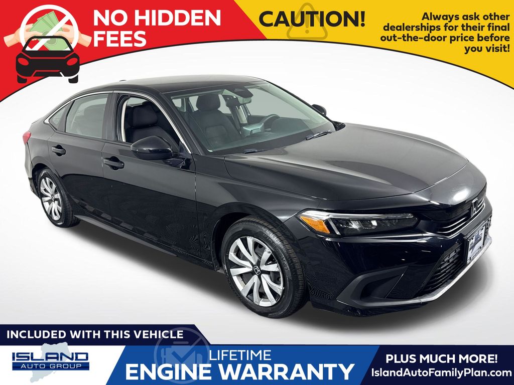 Black 2024 Honda Civic Sedan Front-Wheel Drive Continuously Variable Transmission