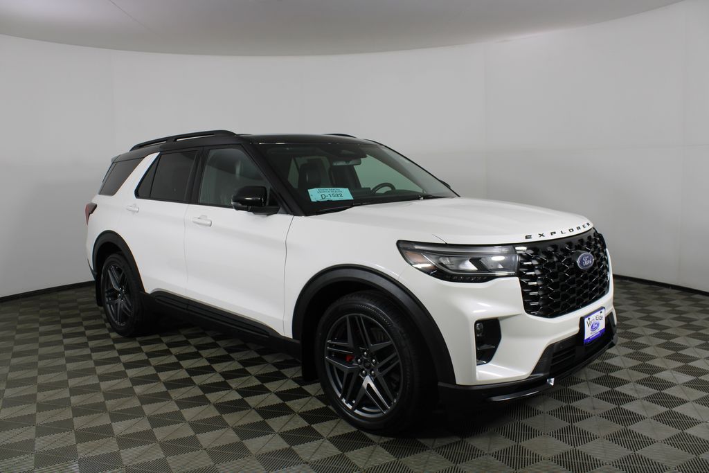 Star White Metallic Tri-Coat 2025 Ford Explorer ST AWD SUV / Crossover All-Wheel Drive Automatic