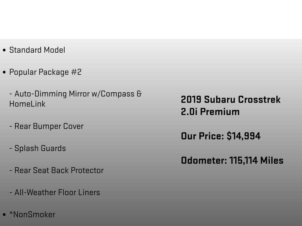 2019 Subaru Crosstrek 2.0i Premium White at Rafferty Subaru