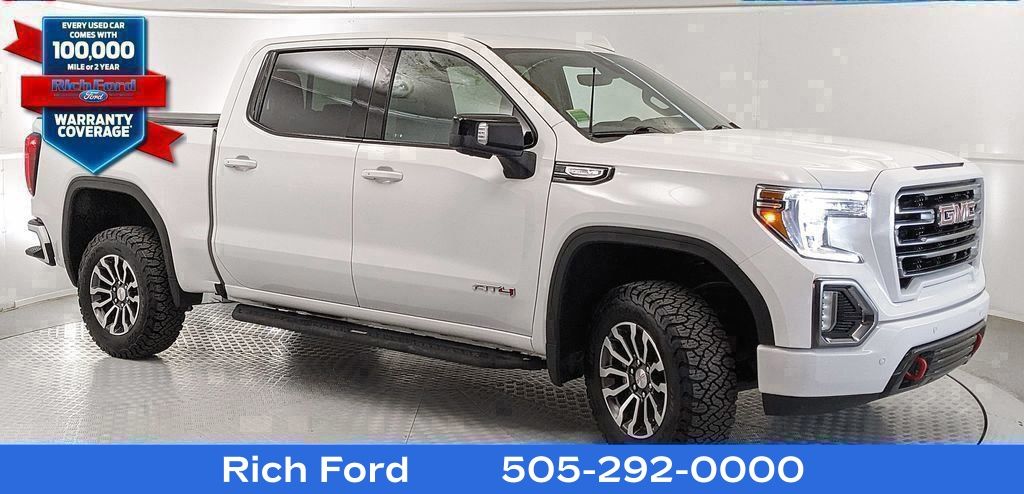 Summit White 2021 GMC Sierra 1500 AT4 Crew Cab 4WD Pickup Truck Four-Wheel Drive Automatic