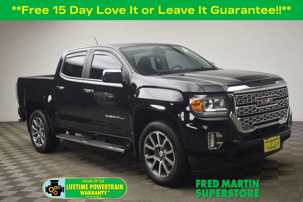 Onyx Black 2022 GMC Canyon Denali Crew Cab 4WD Pickup Truck Four-Wheel Drive 8-Speed Automatic