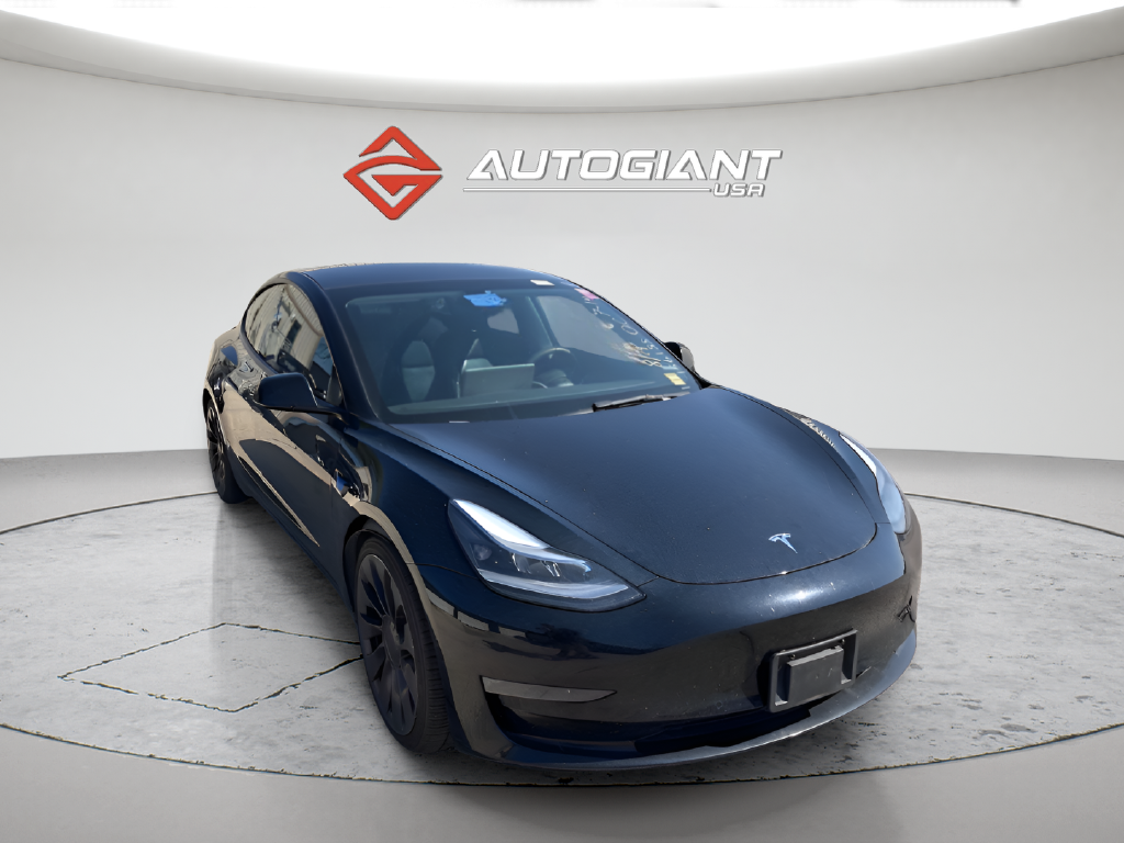 Solid Black 2022 Tesla Model 3 Sedan All-Wheel Drive 1-Speed Automatic