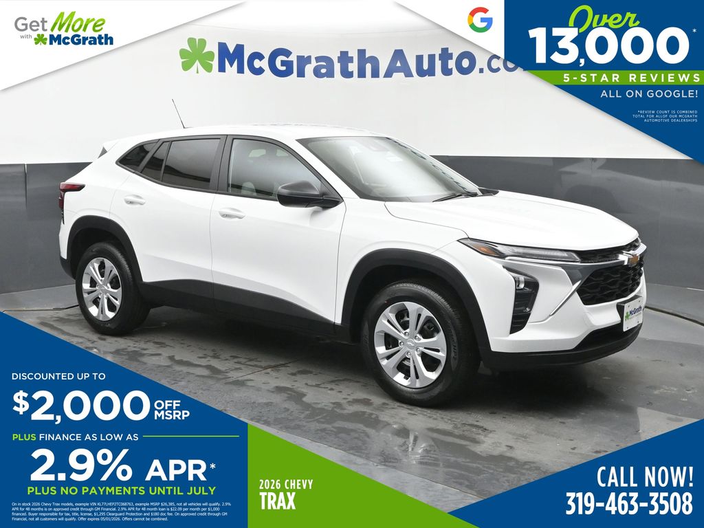 Summit White 2026 Chevrolet Trax LS FWD SUV / Crossover Front-Wheel Drive 6-Speed Automatic