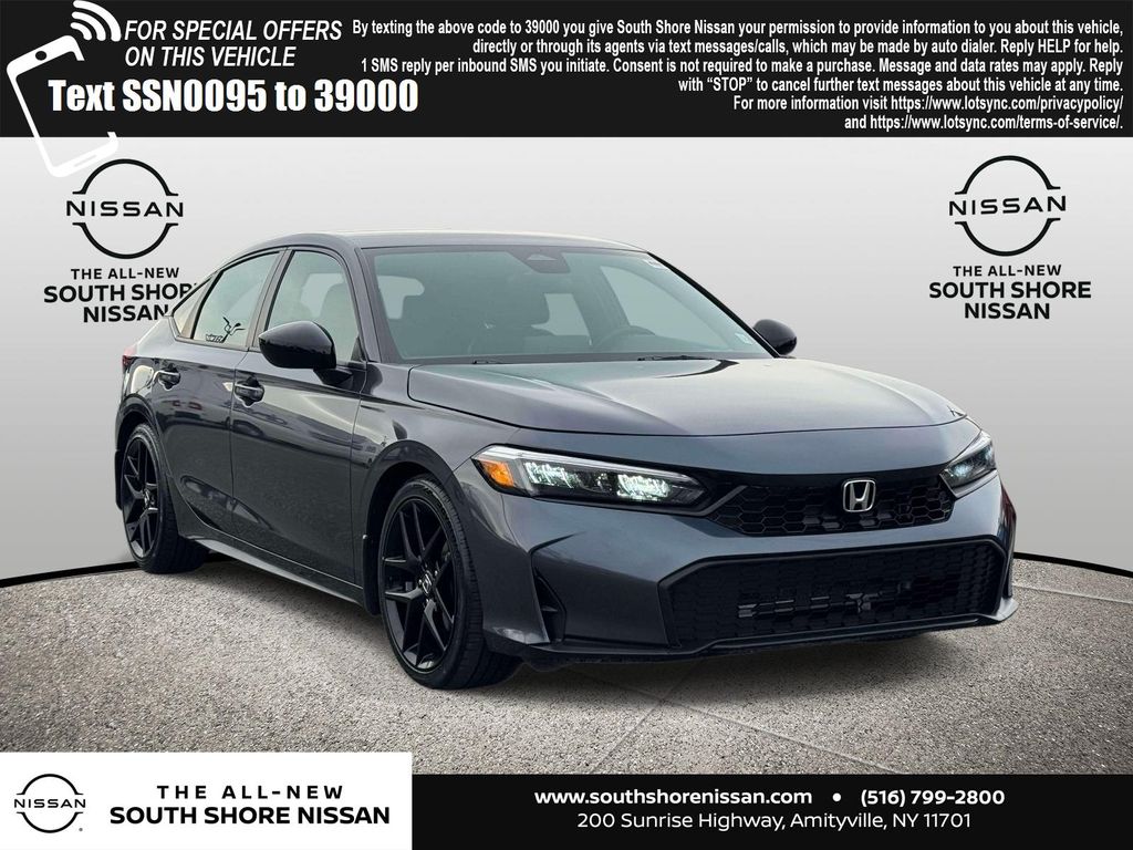 Crystal Black Pearl 2025 Honda Civic Hatchback Sport FWD Hatchback Front-Wheel Drive Continuously Variable Transmission