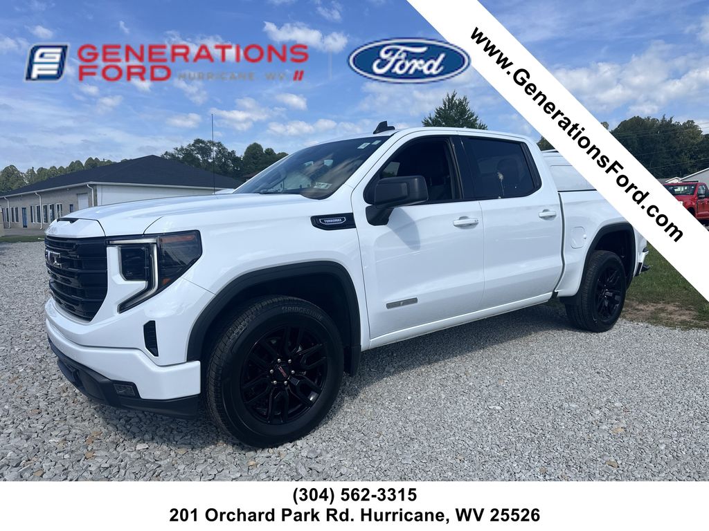 Summit White 2025 GMC Sierra 1500 Elevation Standard Crew Cab 4WD Pickup Truck Four-Wheel Drive 8-Speed Automatic