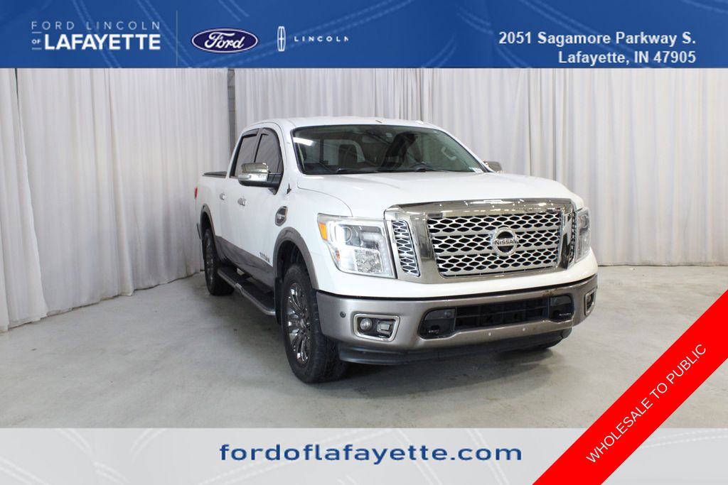 Pearl White 2017 Nissan Titan Pickup Truck Four-Wheel Drive 7-Speed Automatic