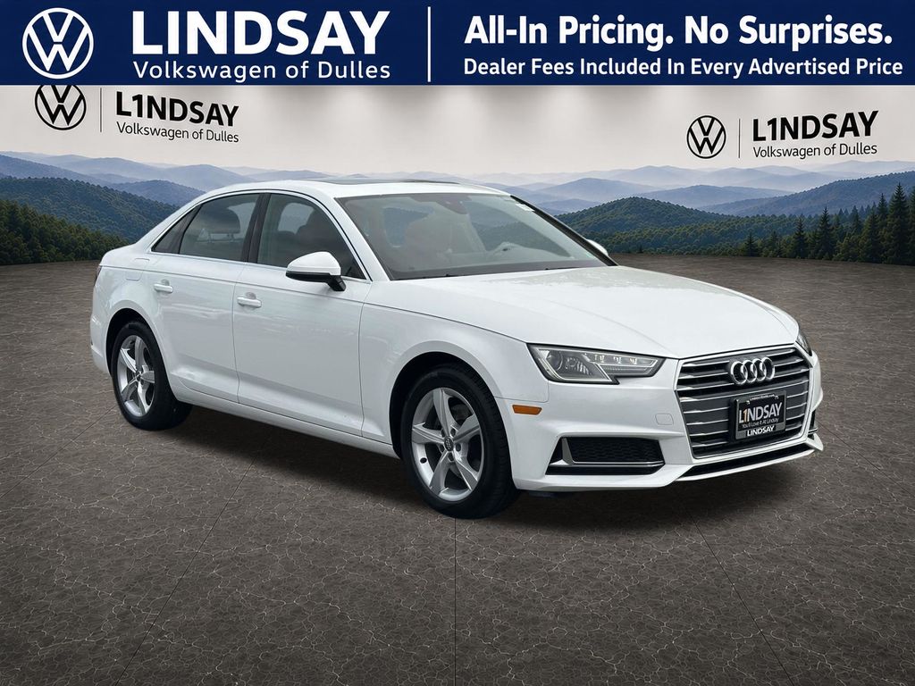 Glacier White Metallic 2019 Audi A4 Sedan Front-Wheel Drive 7-Speed Automatic