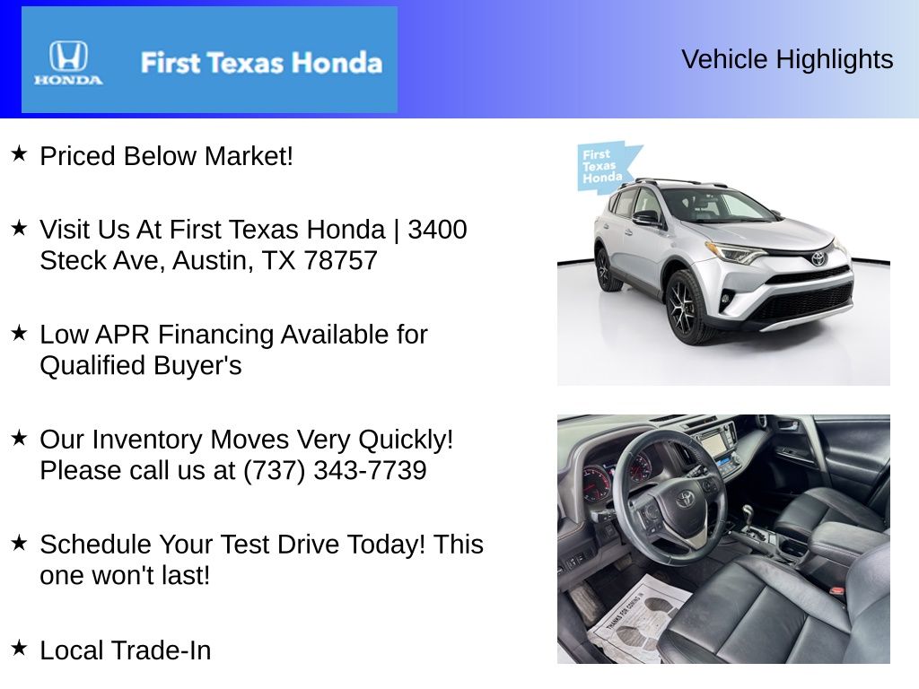 Used Car 2016 Toyota Rav4  Se For Sale Under $12,000 In Austin, Texas