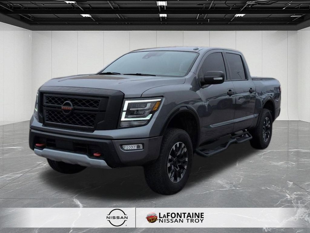 Gray (Gun Metallic) 2020 Nissan Titan PRO-4X Crew Cab 4WD Pickup Truck Four-Wheel Drive 9-Speed Automatic