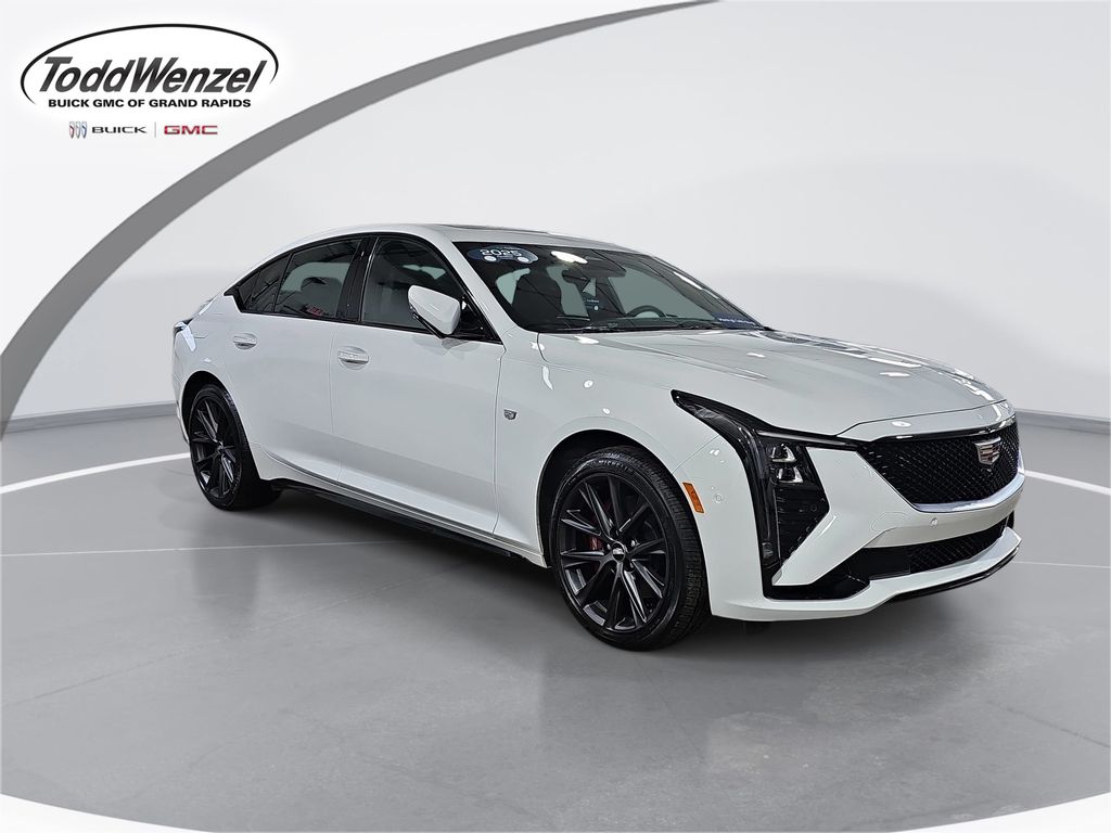 Summit White 2025 Cadillac CT5 Sport AWD Sedan All-Wheel Drive Automatic