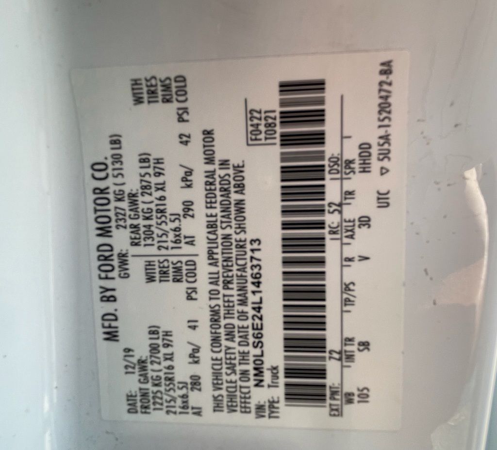 2020 Ford Transit Connect XL White at Cook Ford