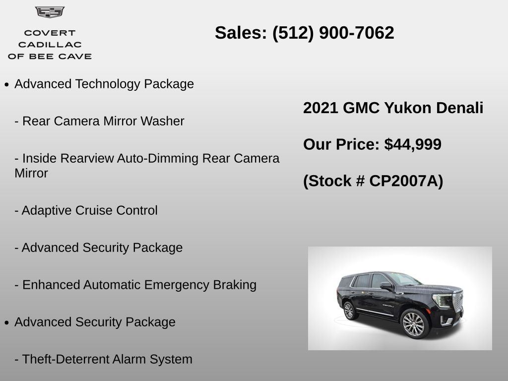 Used Car 2021 Gmc Yukon  Denali For Sale Under $50,000 In Austin, Texas