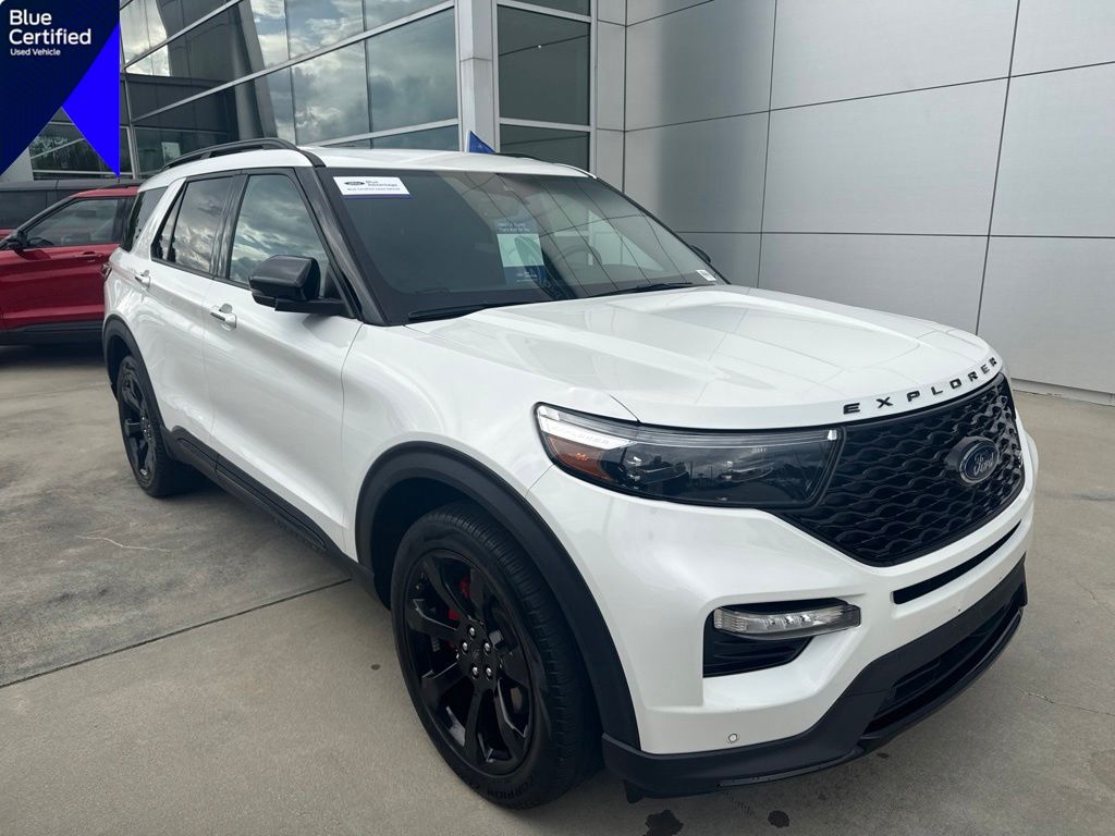 Star White Metallic Tri-Coat 2023 Ford Explorer SUV / Crossover All-Wheel Drive Automatic