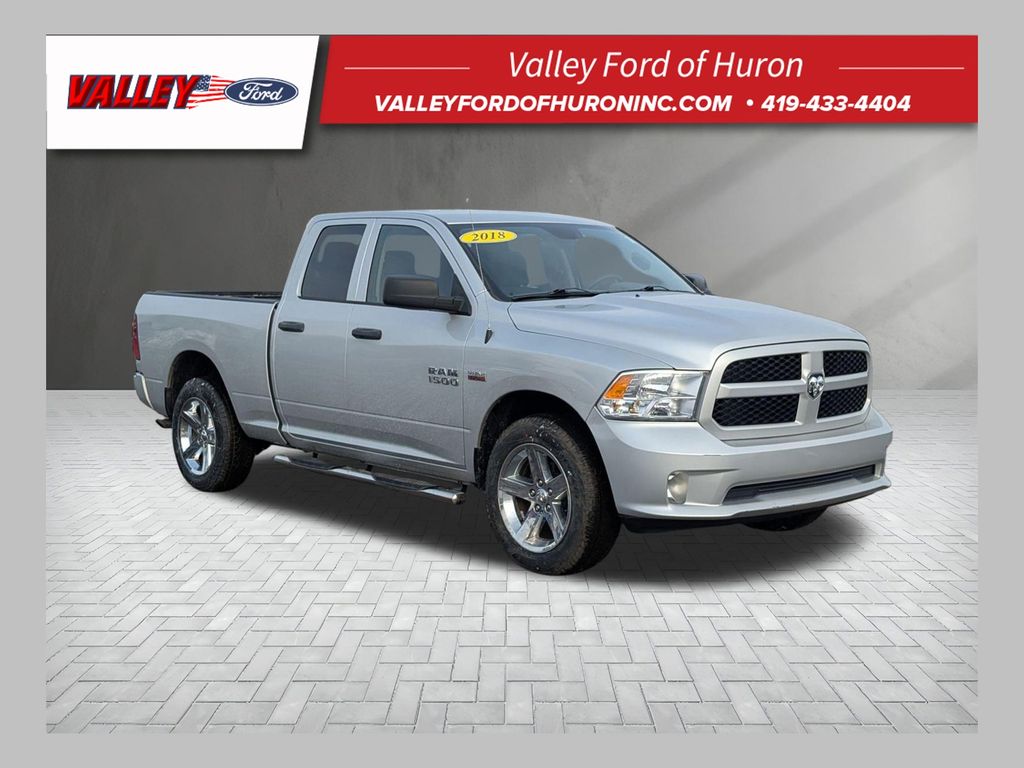 Bright Silver Metallic Clearcoat 2018 RAM 1500 Tradesman Quad Cab 4WD Pickup Truck Four-Wheel Drive 8-Speed Automatic