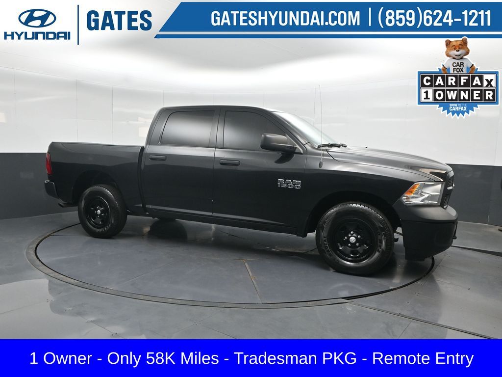 Brilliant Black Crystal Pearlcoat 2018 RAM 1500 Tradesman Crew Cab 4WD Pickup Truck Four-Wheel Drive 8-Speed Automatic