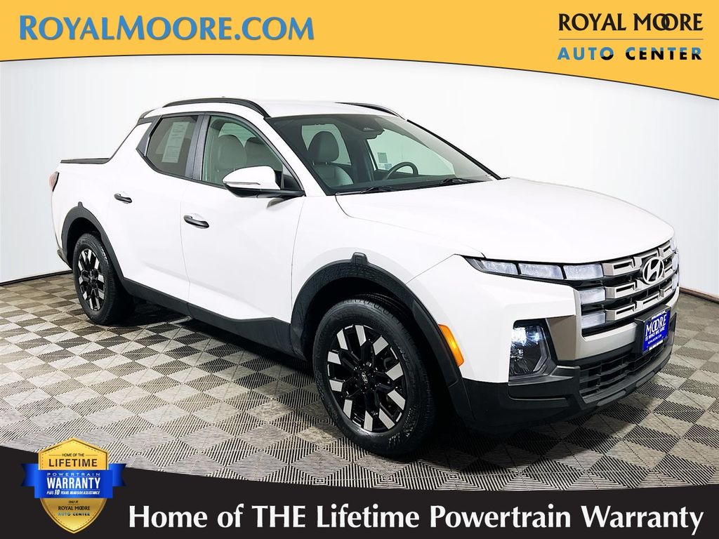 Atlas White 2025 Hyundai Santa Cruz SEL Crew Cab AWD Pickup Truck All-Wheel Drive 8-Speed Automatic