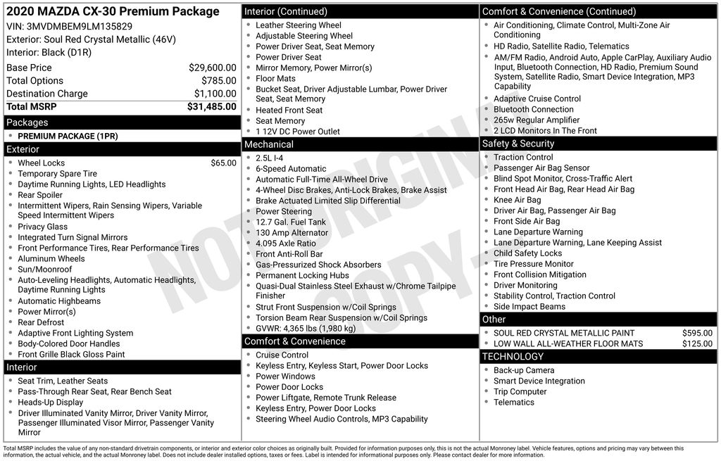 2020 Mazda CX-30 Premium Package