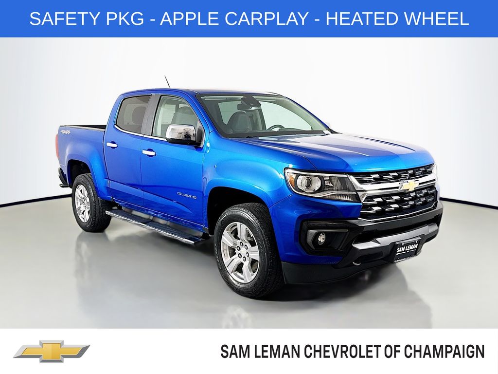 Bright Blue Metallic 2021 Chevrolet Colorado LT Crew Cab 4WD Pickup Truck Four-Wheel Drive 8-Speed Automatic