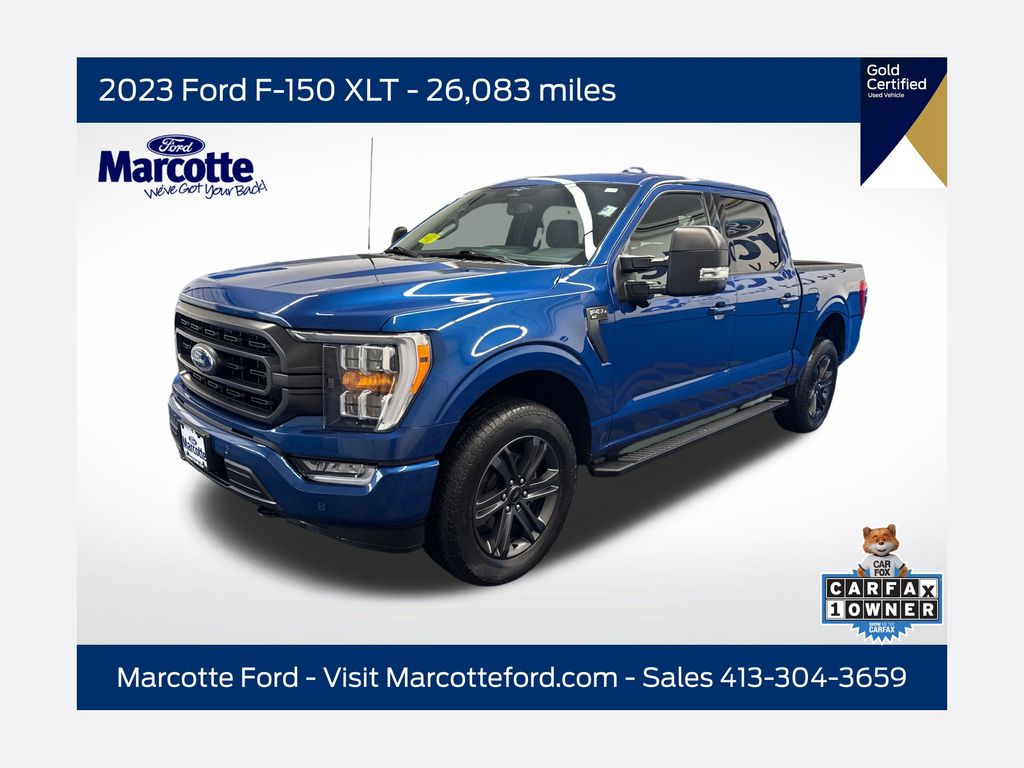 Blue Metallic 2023 Ford F-150 Pickup Truck Four-Wheel Drive Automatic