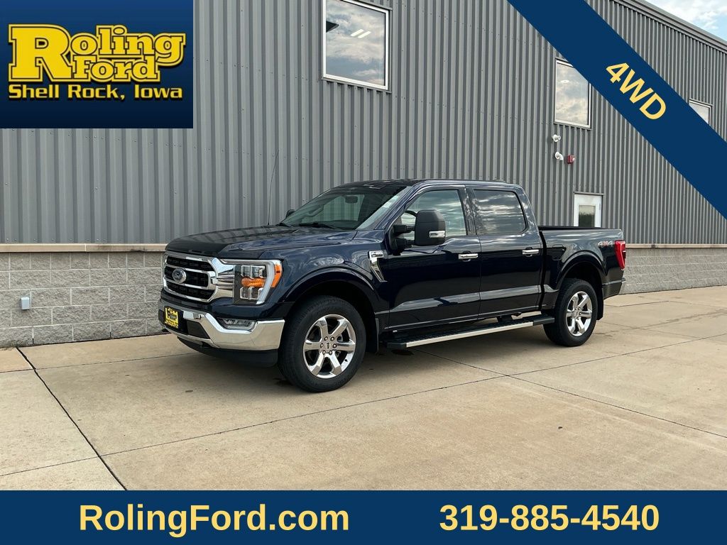 Blue Metallic 2022 Ford F-150 Pickup Truck Four-Wheel Drive Automatic