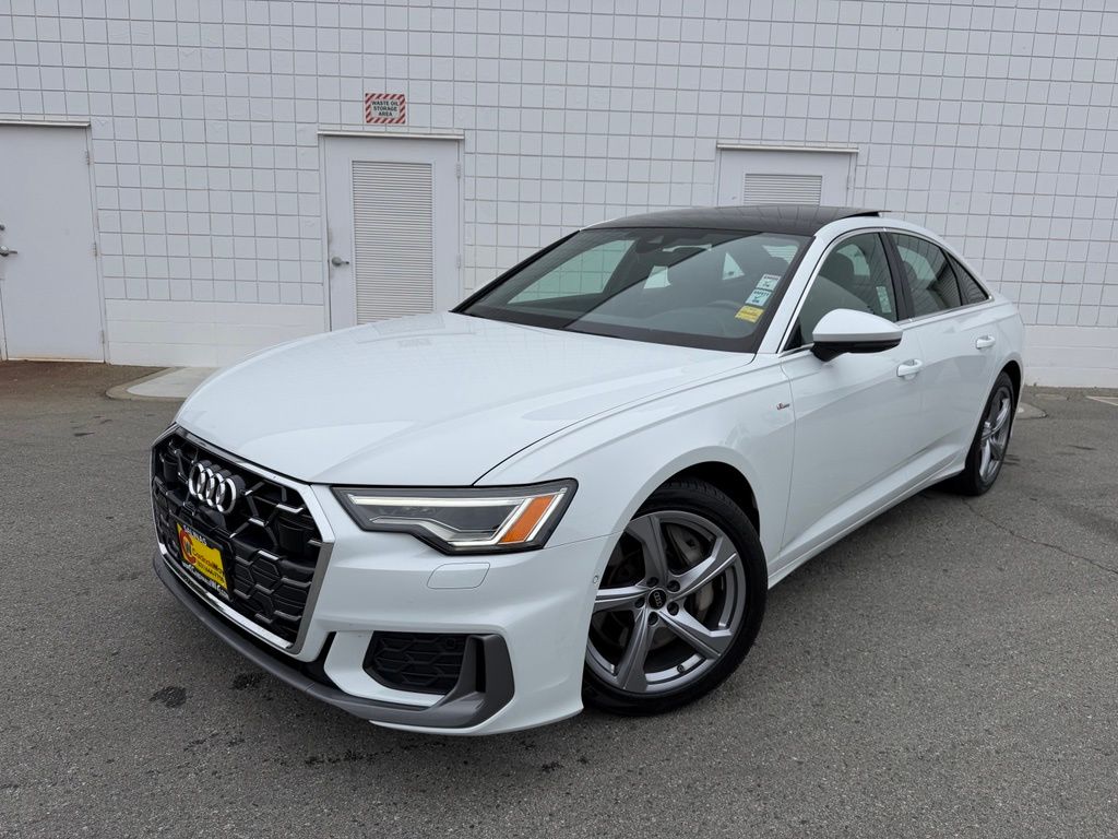 White 2024 Audi A6 Sedan All-Wheel Drive 7-Speed Automatic