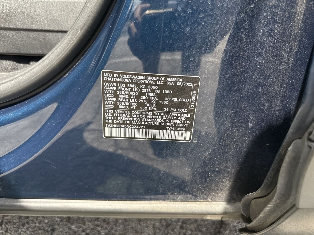 2022 Volkswagen Atlas Cross Sport 3.6L V6 SE w/Technology Blue at DeMontrond Auto Country
