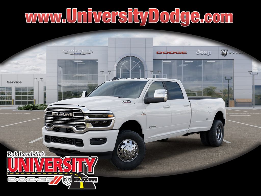 Bright White Clearcoat 2026 RAM 3500 Laramie Crew Cab LB DRW 4WD Pickup Truck Four-Wheel Drive 8-Speed Automatic