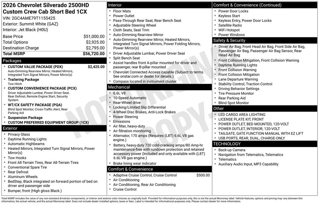 Certified Used 2026 White Chevrolet Custom image 5