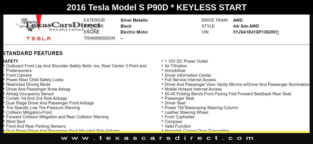 2016 Tesla Model S P90D 7